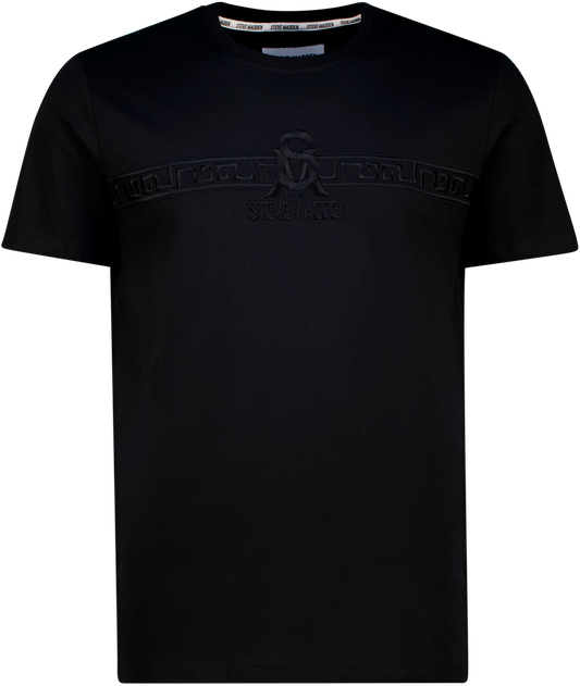 THOMAS BLACK CREW NECK LOGO T-SHIRT