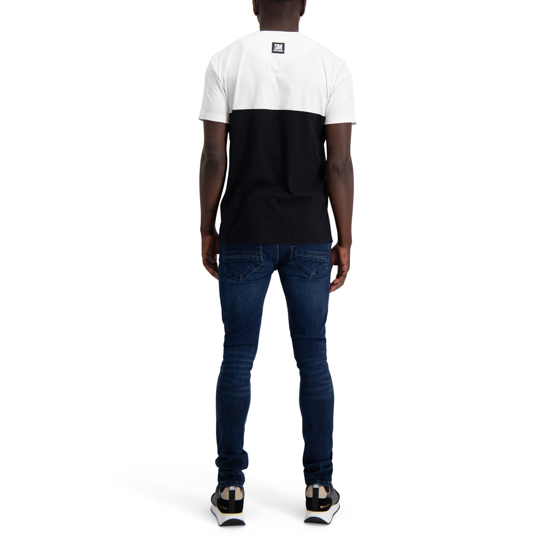 DAXX MENSWEAR COLOUR BLOCK CREW NECK TEE BLACK