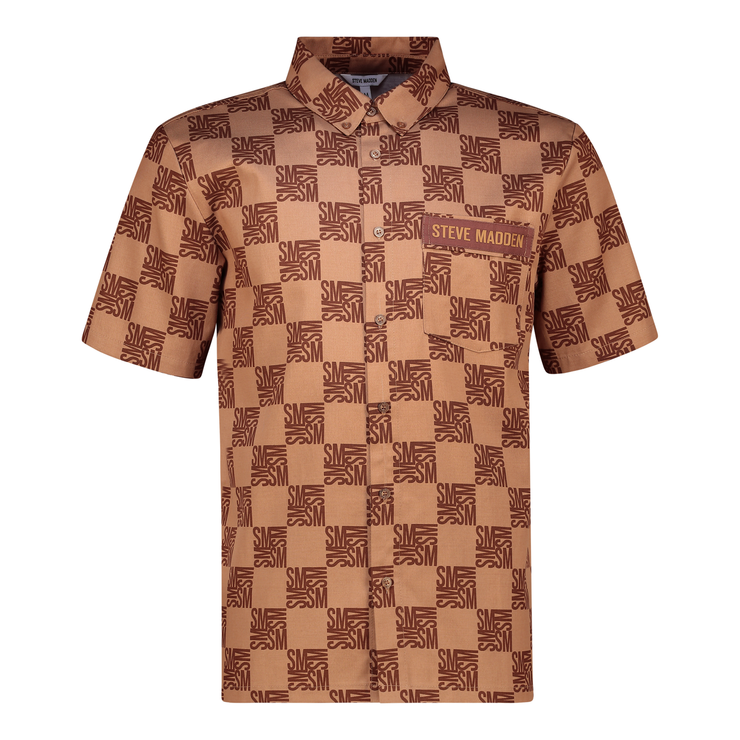 SILAS CAMEL CHECKER BLOCK SHIRT