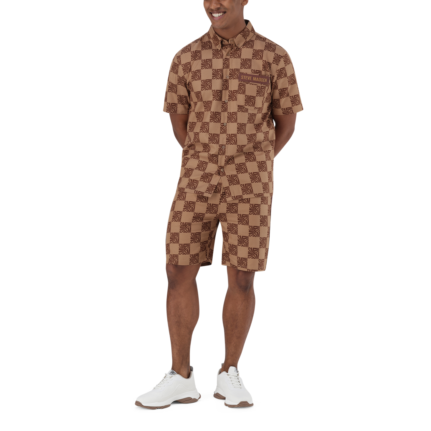 SILAS CAMEL CHECKER BLOCK SHIRT