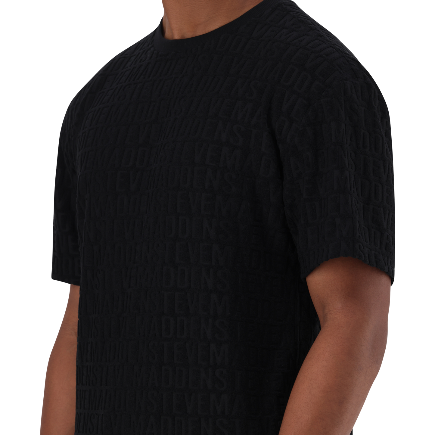 CALEB BLACK EMBOSSED T-SHIRT